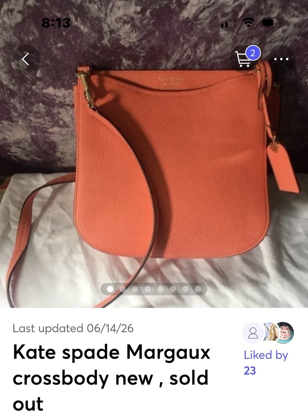 kate spade Margaux Pebbled Leather Crossbody — unused